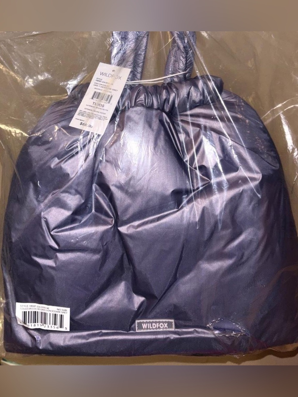 NWT Wildfox Adjustable Drawstring Backpack/Purse - Picture 7 of 8